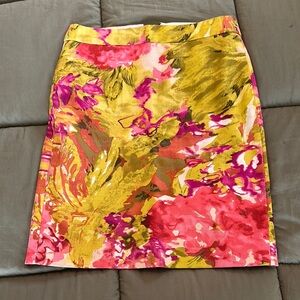 J. Crew Yellow and Pink Mini Pencil Skirt Resort Wear